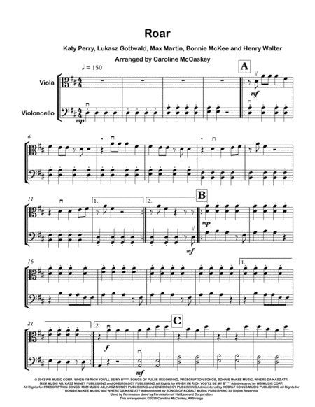 Roar Viola And Cello Duet Page 2