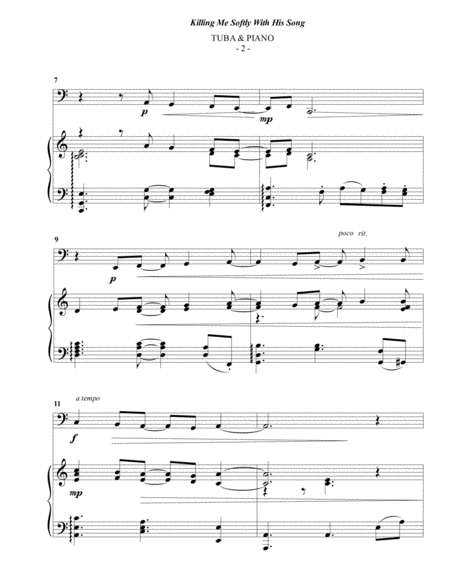 Roberta Flack Killing Me Softly With His Song For Tuba Piano Page 2
