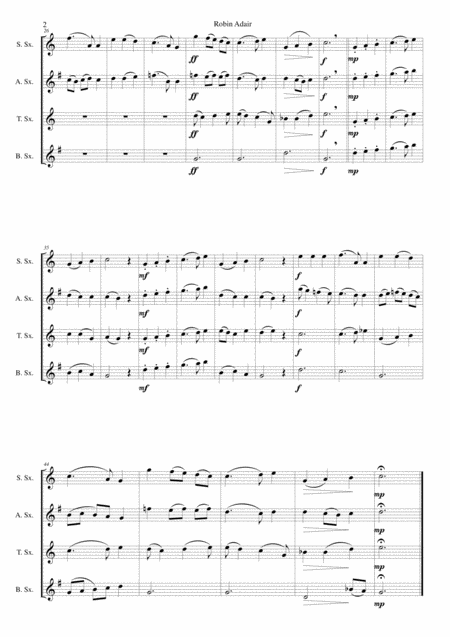 Robin Adair Eileen Aroon For Saxophone Quartet Page 2