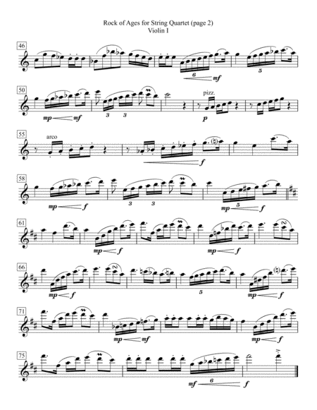 Rock Of Ages For String Quartet Page 2