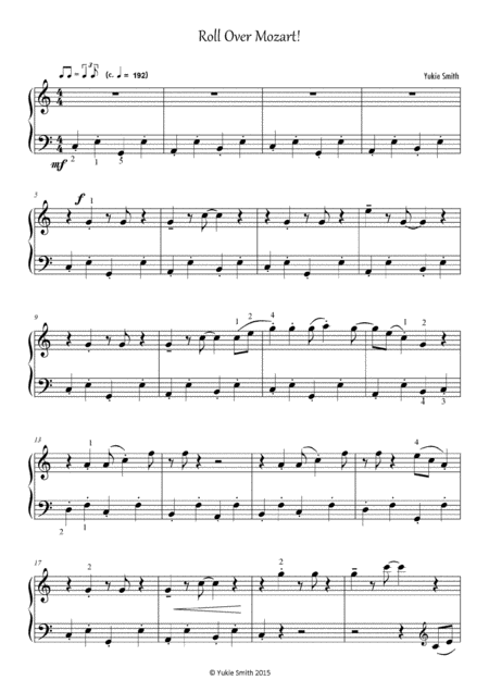 Roll Over Mozart Original Piano Solo By Yukie Smith Page 2