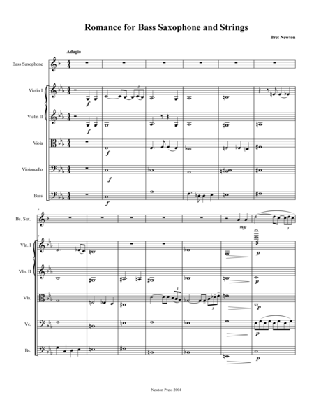 Romance For Bass Saxophone And Strings Page 2