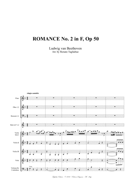 Romance No 2 Op 50 Beethoven For Full Orchestra With Parts Page 2