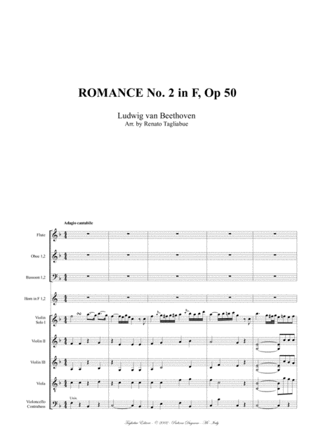 Romance No 2 Op 50 Beethoven Only Score Without Parts Page 2