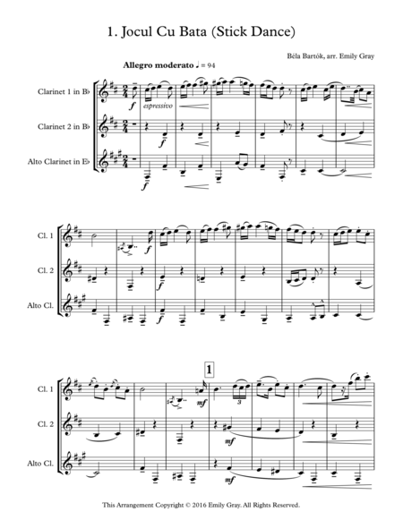 Romanian Folk Dances Clarinet Trio With Alto Clarinet Page 2