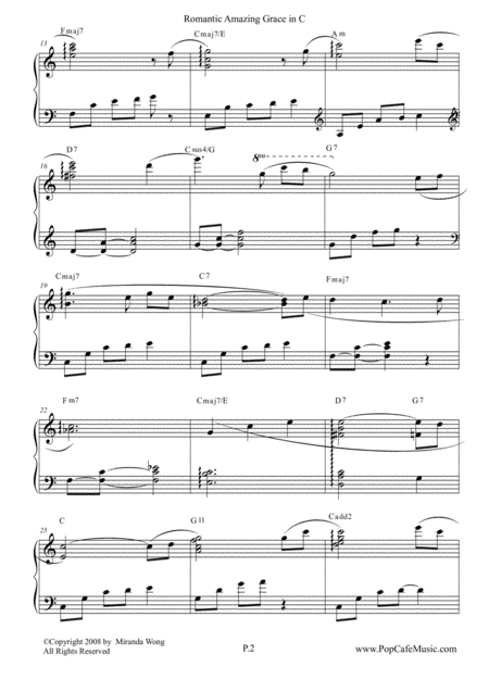 Romantic Amazing Grace In C Love Version Page 2