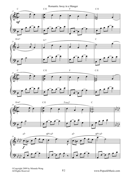 Romantic Away In A Manger Lovely Piano Version Page 2