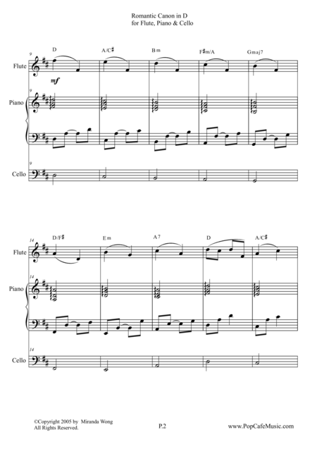 Romantic Canon In D For Flute Piano Cello Page 2