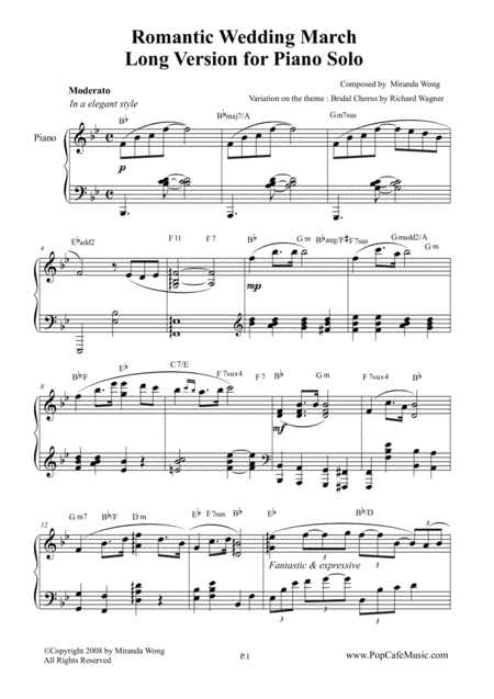 Romantic Wedding March By Miranda Wong Long Version For Piano Solo Page 2