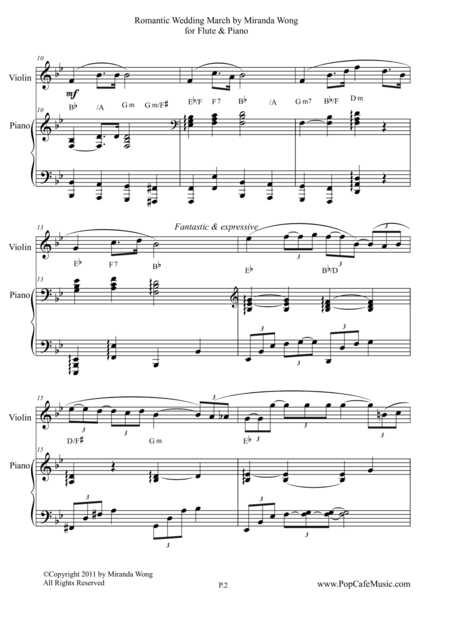 Romantic Wedding March Short Version For Flute Piano Page 2