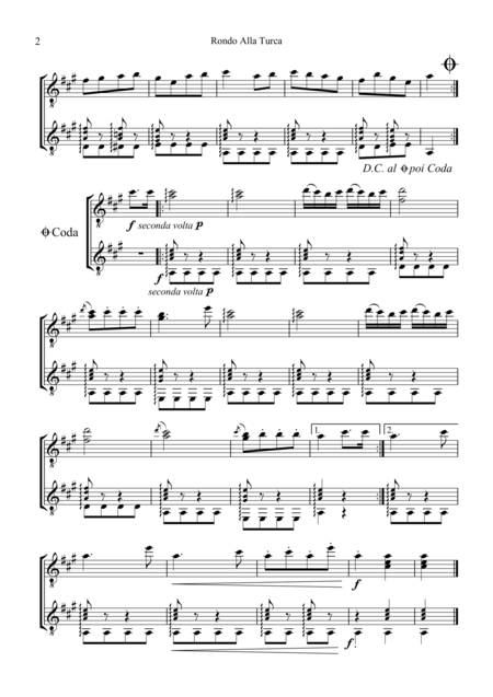 Rondo Alla Turca For Guitar Duo Page 2