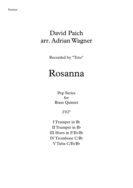 Rosanna Toto Brass Quintet Arr Adrian Wagner Page 2