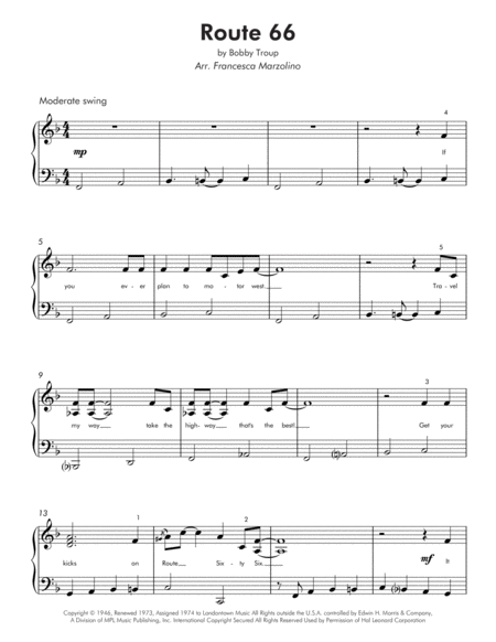 Route 66 Easy Piano Page 2