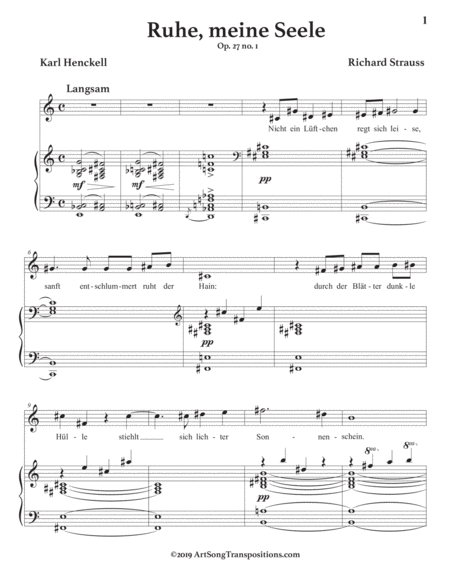 Ruhe Meine Seele Op 27 No 1 C Major Page 2