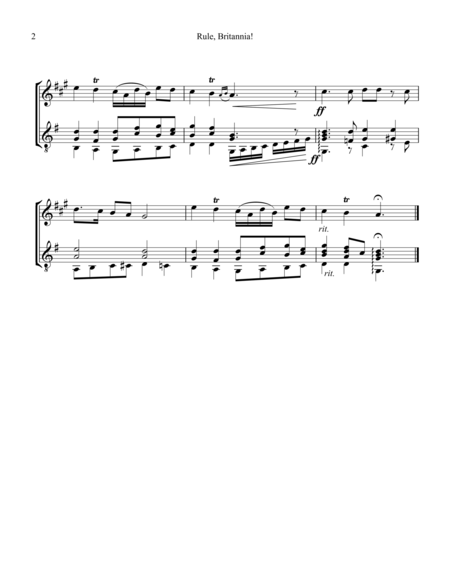 Rule Britannia For Clarinet In Bb And Easy Guitar Page 2