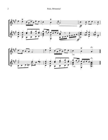 Rule Britannia For Violin And Guitar Page 2