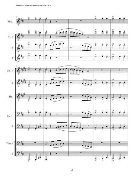 Ruslan Ludmilla Overture Brass Septet Piccolo 3 Flutes Page 2