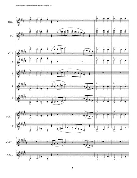 Ruslan Ludmilla Overture Clarinet Octet Piccolo Flute Page 2