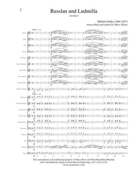 Russlan And Ludmilla Overture Concert Band Transcription Page 2