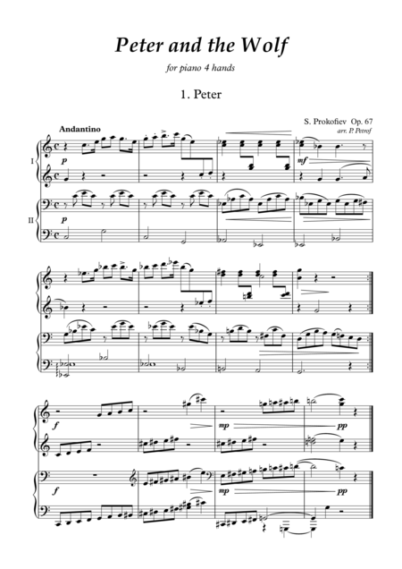 S Prokofiev Peter And The Wolf For Piano 4 Hands Page 2