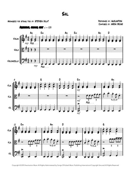 Sail Awolnation String Trio Arrangement Page 2