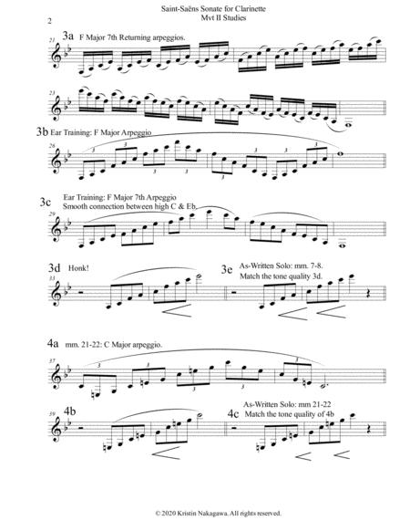 Saint Saens Clarinet Sonata Movement Ii Studies Page 2