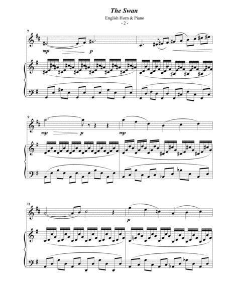 Saint Saens The Swan For English Horn Piano Page 2