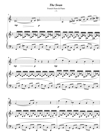 Saint Saens The Swan For French Horn Piano Page 2