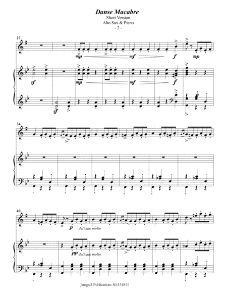 Saint Sans Danse Macabre For Alto Sax Piano Short Version Page 2