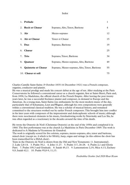 Saint Sans Oratorio De Nol Christmas Oratorio 5 Soli Ssaa Choir Harp Organ And Strings Vocal Score Page 2