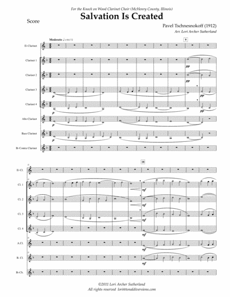 Salvation Is Created For Clarinet Choir Page 2