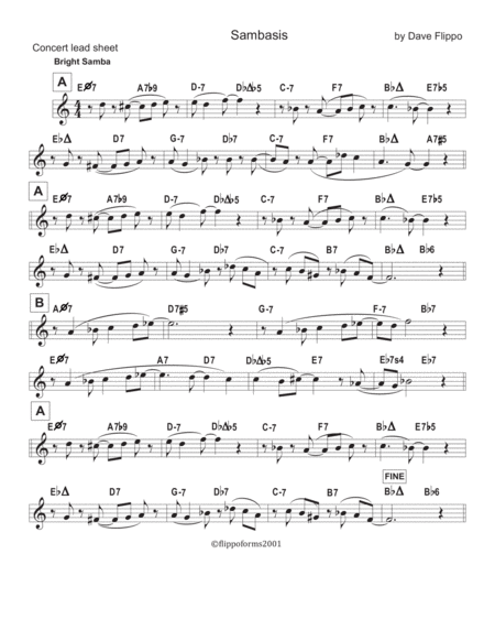 Sambasis Lead Sheet In C Bb And Eb Page 2