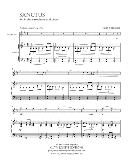 Sanctus For Alto Saxophone And Piano Page 2