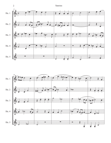 Sanctus From Missa O Magnum Mysterium Horn Quintet Page 2