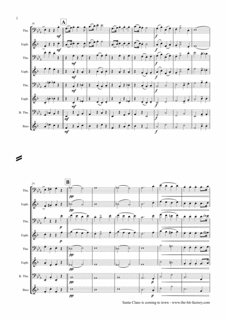 Santa Claus Is Comin To Town Christmas Classic Trombone Quartet Page 2