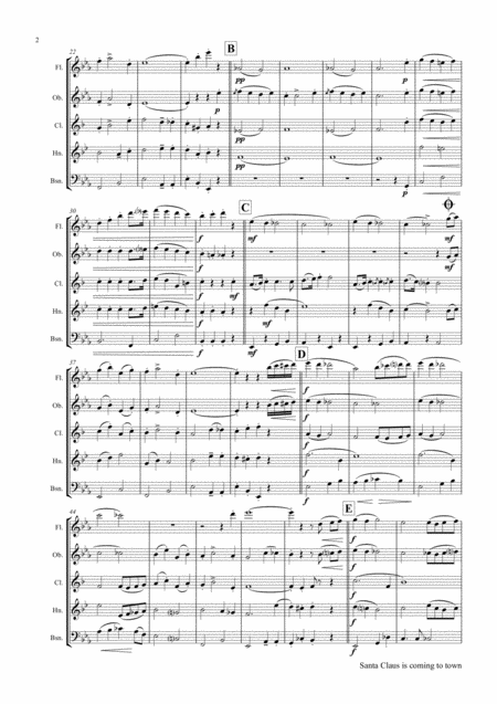 Santa Claus Is Comin To Town Christmas Classic Wind Quintet Page 2