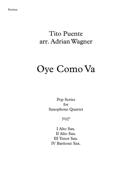 Santana Oye Como Va Saxophone Quartet Aatb Arr Adrian Wagner Page 2