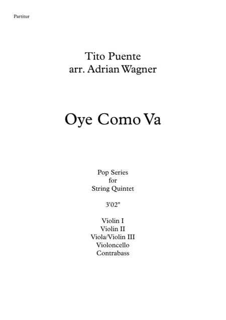 Santana Oye Como Va String Quintet Arr Adrian Wagner Page 2