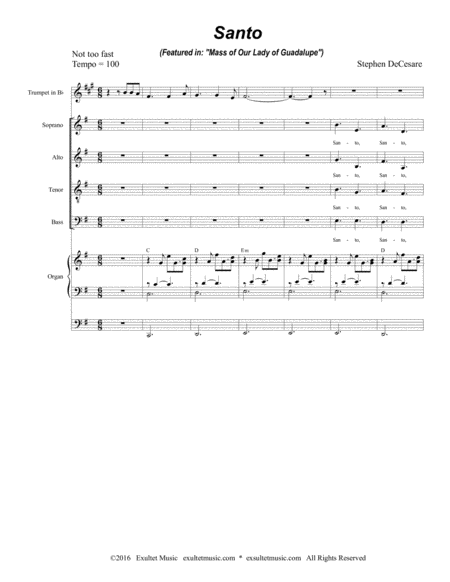 Santo For Satb And Organ Page 2