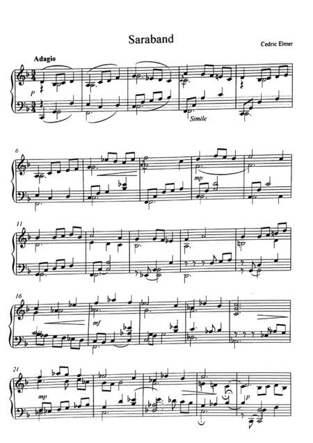 Sarabande For Piano Page 2