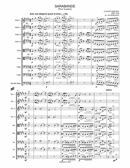 Sarabande From Pour Le Piano For String Orchestra Page 2