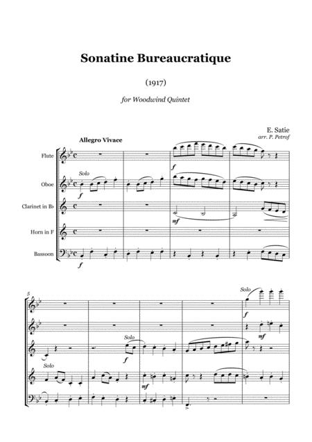 Satie Sonatine Bureaucratique Woodwind Quintet Score And Parts Page 2