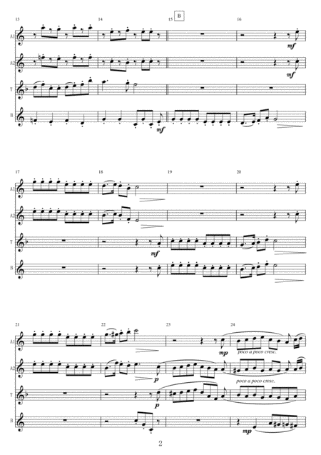 Saxophone Quartet Heigh Ho From Snow White And The Seven Dwarfs Page 2