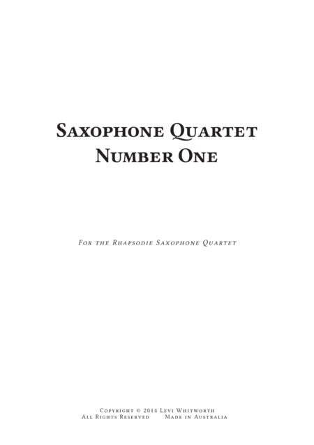 Saxophone Quartet Number One Page 2