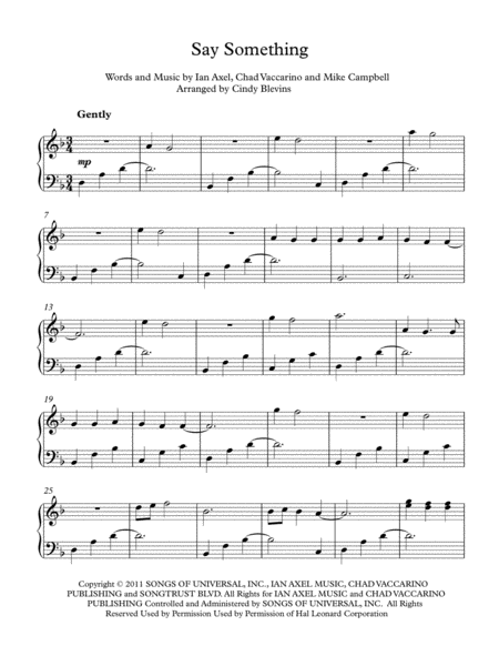 Say Something Arranged For Lever Or Pedal Harp Page 2