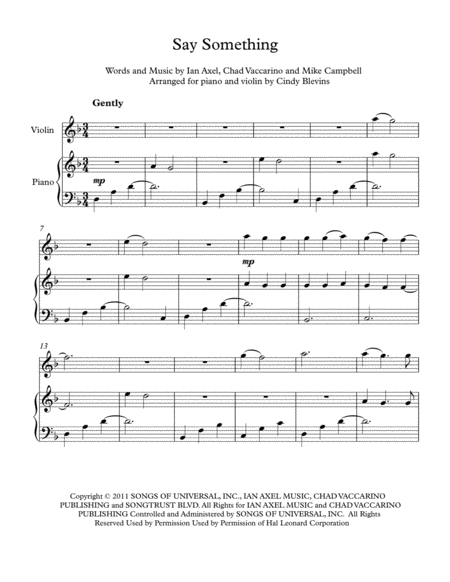 Say Something Arranged For Piano And Violin Page 2