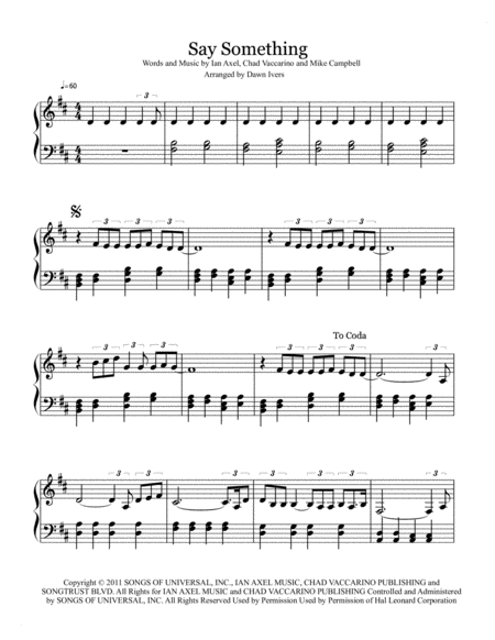 Say Something Intermediate Piano Solo Page 2