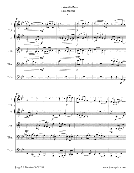 Scarlatti Andante Mosso For Brass Quintet Page 2