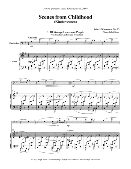 Scenes From Childhood Kinderscenen For Euphonium Piano Page 2