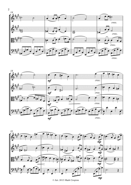 Schlummerlied Carl Baermann String Quartet Arr Mark Cropton Page 2